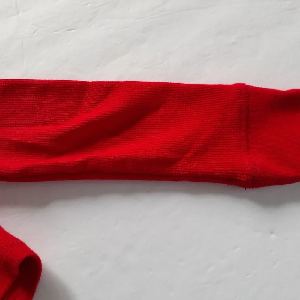 Jumping Beans Boys T-Shirt Mickey Mouse Red Long Sleeve Waffle Thermal Size 8